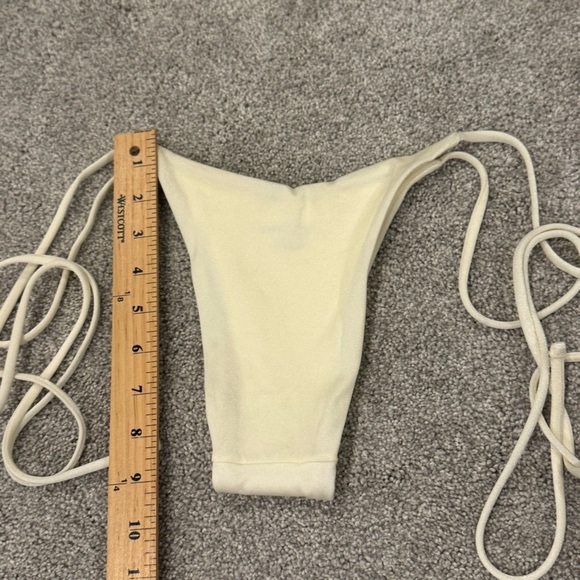OneOne Swimwear Free People Ariel Bottom Ivory Side Ties Adjustable size XS NWOT - Picture 8 of 10